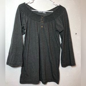 Saint Grace Charcoal Smocked Blouse size M